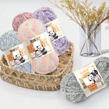 1 件 100 克 DIY 厚手工针织纱线，适用于毛毯、包、娃娃和其他钩针项目，100% 涤纶纤维 - 彩色 - 查看 1