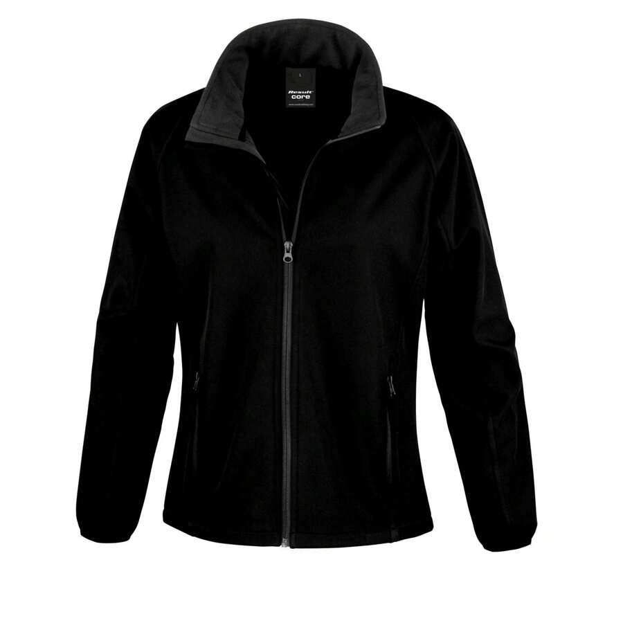 Result Womens/Ladies Printable Soft S Jacket (Black/Black) - 280gsm - 黑色 - 查看 1