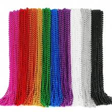 24pcs Bohemian Style Multi-Layer Plastic Acrylic Beaded Necklace, Geometric Circle Pattern, Handmade, Suitable For Festival And Daily Wear, St. Patrick's Day Necklace, Green Mardi Gras St. Patrick's Day Beaded Necklace - Multicolor - View 2