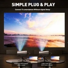 Proyector mini portátil, fácil de llevar, se puede disfrutar en cualquier momento y lugar, admite conexión a múltiples dispositivos, proyector con control remoto. - Ver 10