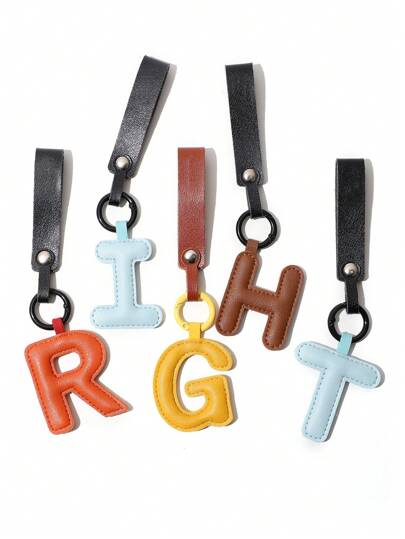 1pc English Letter Shaped Keychain Creative Keyring For Car Bag Holiday Gift School Supplies Teacher Gift Keychain Charms Keychain Letter Keychain Accessories Key Chains For Women