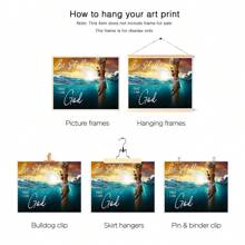 抽象风格帆布画，主题“保持安静，要知道我是神”，帆布海报，帆布墙画礼品，海报，墙画，房间装饰 - 彩色 - 查看 9