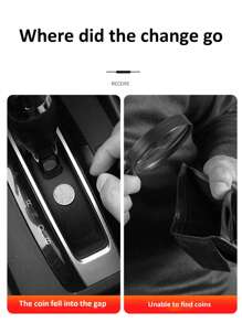 1 pieza Caja de almacenamiento de monedas para coche, caja de almacenamiento plegable para coche, caja de monedas mini, caja de acabado creativa para ahorrar, accesorios de almacenamiento para coche - Multicolor - Ver 3