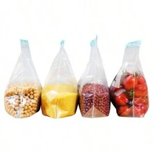 10 piezas Bolsas con cierre hermético para alimentos, bolsas para mantener frescos vegetales y frutas, extienden la conservación de los alimentos, aplicable para almacenamiento categorizado, bolsas de almacenamiento para refrigerador, disponibles en sets de 10 piezas/15 piezas/20 piezas/25 piezas - Multicolor - Ver 4