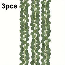 3 Pcs 82inch Lush Artificial Eucalyptus Wreath - Classic Style Home Decor, Wedding & Party Decoration - No Power Needed, No Feathers Gifts Birthday Graduation,Fake Plants