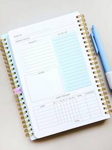 دفتر مخطط أسبوعي غير مؤرخ، جدول زمني يومي، أجندة، مخطط أهداف مع متتبع العادات للنساء، لوازم مدرسية، عودة إلى المدرسة