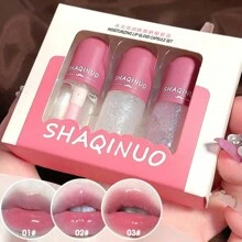 3瓶裝保濕護唇油禮盒套裝，每瓶40克，適用於日常使用 - 淺粉色 - 查看 7