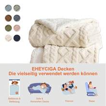 HOMESOL® | Manta Sofa De Borrego, Manta Doble Cara Franela Y Sherpa, 100% Poliester, Suave Y Caliente Para Invierno, 130x160 160x220 220x240 - 奶油白 - 查看 6