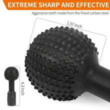 MINSHUXI Sphere Rotary Burr With 5/8-11 Threads For 4 1/2 And 5 Inch Angle Grinder, Ball Gouge Angle Grinder Attachments Power Carving Tools For Wood Carving Grinding Polishing Engraving - Black - View 3