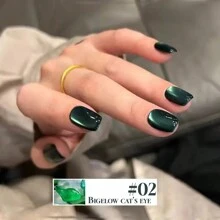 春夏秋冬銅鏡琥珀貓眼指甲油8件組，15ML高級感瓶身，2026熱門8色，亮眼玻璃珠水晶貓眼指甲油，磁粉細膩好吸收 - 彩色 - 查看 14