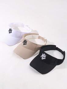3pcs New York Embroidered Sports Sun Hats, Adjustable Brimless Baseball Caps, Unisex - Letter - View 11