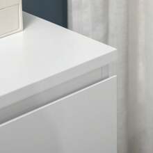 HOMCOM Commode 3 tiroirs commode chambre meuble de rangement épuré style moderne pour chambre à coucher, salon - 80 x 39 x 73 cm, blanc