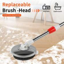 Spin Mop And Bucket With Wringer Set, 360° Mop And Bucket System With 3 Microfiber Mop Refills And 61" Extended Handle For Floor Cleaning - White 6 Heads + Floor Brush - View 6