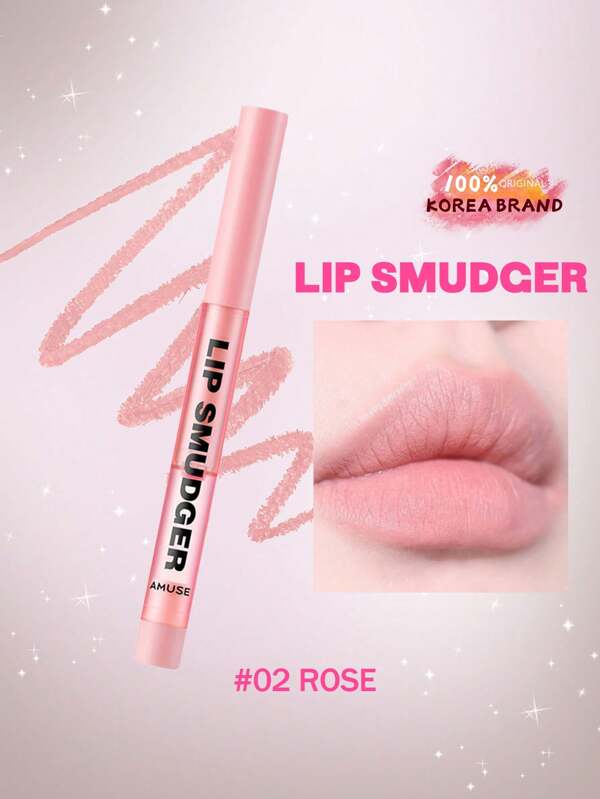 AMUSE BARRA LABIAL DIFUMINADORA #02 ROSA, Alto Pigmento de Color, Mate, Larga Duración, Hidratante, Ligera, Colorea los Labios, Labios Hidratados, Vegano, Aplicación Precisa, Look Diario Fácil, K-Beauty, Maquillaje Coreano, 0.5g/0.01oz