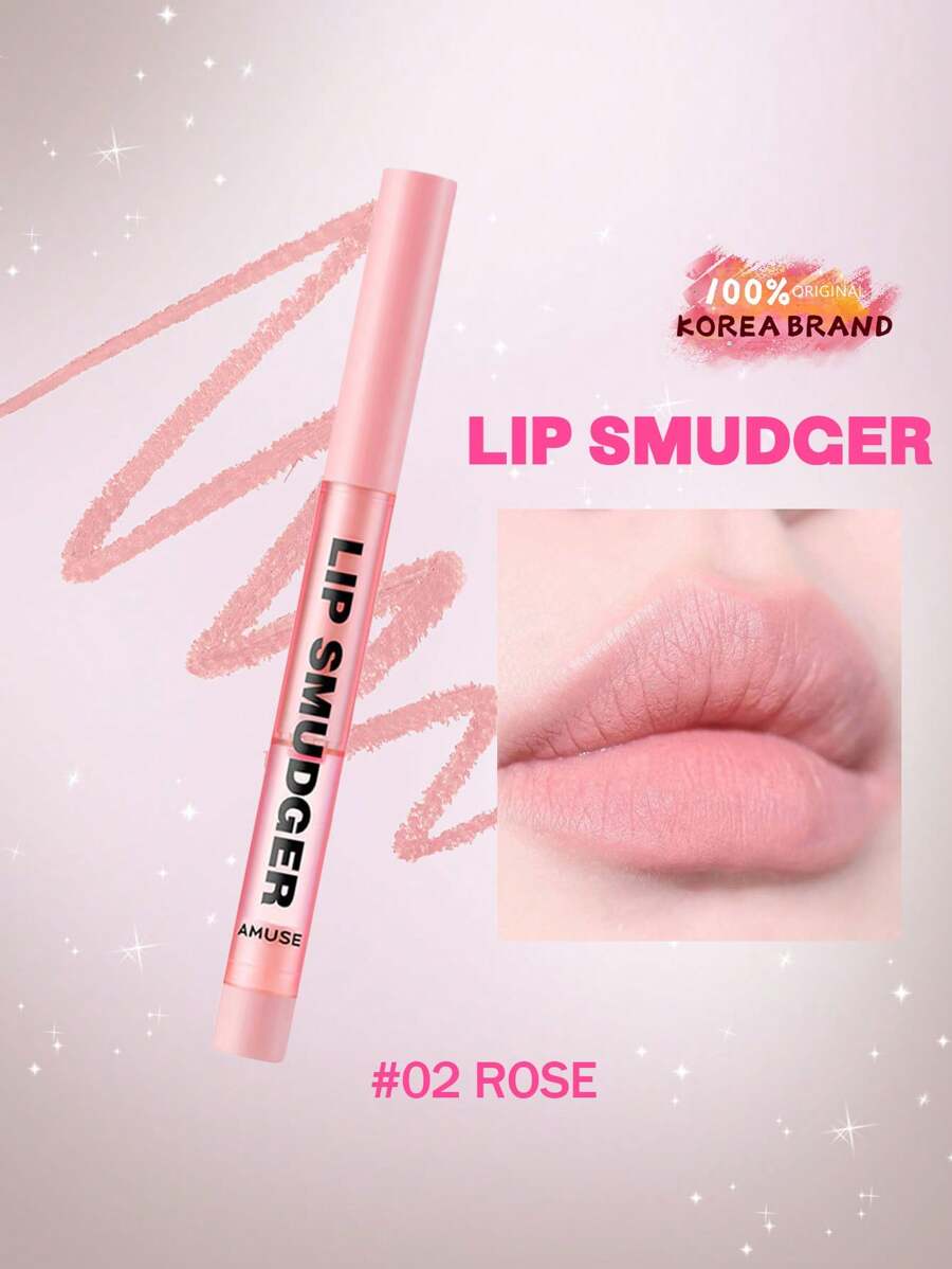 AMUSE BARRA LABIAL DIFUMINADORA #02 ROSA, Alto Pigmento de Color, Mate, Larga Duración, Hidratante, Ligera, Colorea los Labios, Labios Hidratados, Vegano, Aplicación Precisa, Look Diario Fácil, K-Beauty, Maquillaje Coreano, 0.5g/0.01oz