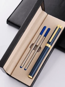 [Customized] High Quality Business Office Ball Pen Set In Gift Box, Includes 2 Refills, Daily Writing, Signing, Gifting For Father's Day, Thanksgiving, Christmas, Birthday, Friends, Relatives, Leaders, Colleagues Back To School