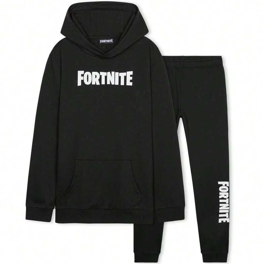 Fortnite Tracksuit Set Comfy Loungewear Activewear Gaming Gift - Black - View 1