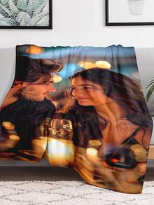 1 pieza Mantas personalizadas con fotos, mantas y cobijas personalizadas con fotos, regalos para novia, novio, manta personalizada con foto, personalizado te amo regalos, regalo de cumpleaños para mujer, novia, novio, esposa, esposo, lavable a máquina, resistente a rasgaduras, manta personalizada de Navidad y vacaciones a medida para mujer y hombre, tamaño de viaje - Rojo - Ver 9