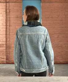 Chamarra De Mezclilla FAS HION Para Mujer 52260 - Azul lavado medio - Ver 2