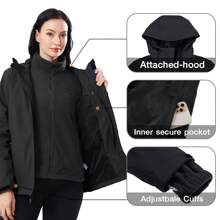 CAMEL CROWN Women's Ski Jacket Waterproof 3 In 1 Winter Coat With Fleece Inner Warm Windproof For Snow Outdoor Hiking