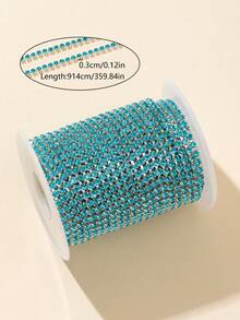 1 卷 3 毫米 5 米/10 米超闪亮水钻链，手工缝纫装饰链，DIY 装饰链，婚纱装饰 - 彩色 - 查看 15