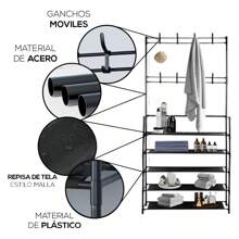 Zapatera Con Niveles Ajustable Y Perchero. Estante de almacenamiento, Perchero de entrada, perchero y estantería para zapatos, Organizador multifuncional colgante de gorras y chaquetas,Estantería para ropa,Zapatero para armario,organizador de zapatos con sombrero, perchero, estante de entrada para almacenamiento grande Zapatero para armario organizador de zapatos con sombrero, perchero, estante de entrada para almacenamiento multifuncional,8 ganchos y 4 niveles para la decoración del salón,