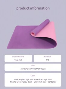 1pc 183*61*0.6cm TPE Anti-Slip Yoga Mat, Easy To Storage And Double-Side, Suitable For Women And Men Exiercise Fitness - Multicolor - View 4