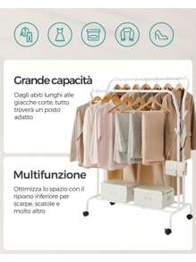 SONGMICS Fixed Clothes Drying Racks - One Size White - View 2