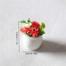 5pcs/4pcs/3pcs/2pcs/1pc Mini Ditsy Floral, Miniature Potted Plants Decor, Dollhouse Miniature Realistic Colorful Flower, Plant Pot, Miniature Model, Micro Landscape Accessory - Multicolor - View 3