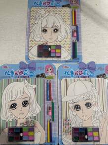 1pc Random Sticker Makeup Toy Set, Diy Doodles & Watercolor Painting, For Creative Artwork And Handicraft