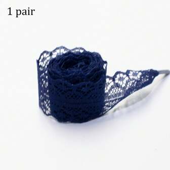 1 par spetsskosnören, eleganta skosnören i satin-spets i balettstil