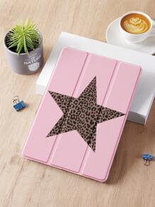 Cheetah Print 1pc Leopard Star Pattern Protective Case, Compatible With IPad 10.2", IPad Pro 11" 2021/2020/10th Gen, IPad Mini 4/5/6, Galaxy Tab A8 10.5" 2022, Matepad 10.4"/Tab, Pencil Slot, Shockproof, Tablet Stand Case, Support Auto Sleep/Wake