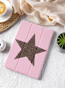 Cheetah Print 1pc Leopard Star Pattern Protective Case, Compatible With IPad 10.2", IPad Pro 11" 2021/2020/10th Gen, IPad Mini 4/5/6, Galaxy Tab A8 10.5" 2022, Matepad 10.4"/Tab, Pencil Slot, Shockproof, Tablet Stand Case, Support Auto Sleep/Wake