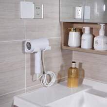 2pcs Hair Dryer Holder Rack, No Drilling Required Bathroom Wall Mount Blow Dryer Organizer Stand - Multicolor - View 5