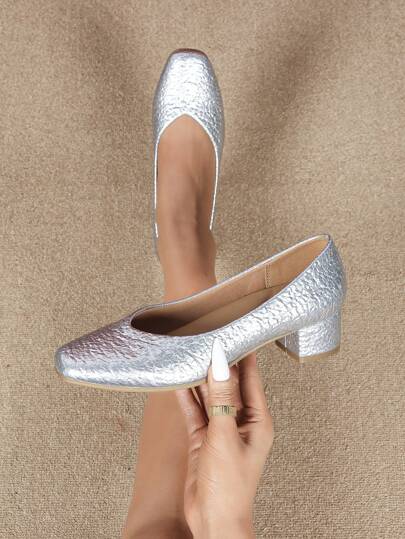 Damskie wygodne buty robocze z kwadratowym noskiem i grubym obcasem oraz miękką podeszwą