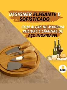 Cheese Cutting Set 4 Pieces Stainless Steel Knife Spatula Kit - Màu nâu  Mocha - Xem 5