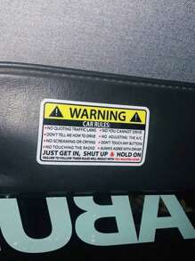 Vehicle Interior Warning Sticker Sun Visor Window Graphic Bumper Waterproof Car Stickers Car PVC Vinyl Film Decal 1pc