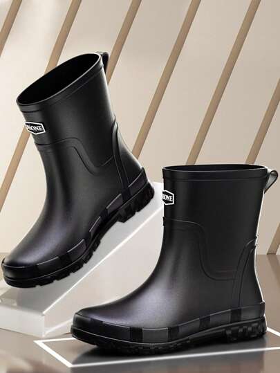 德式男士雨靴时尚短筒男防水靴厚防滑鞋底适合上班户外洗车钓鱼