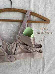 Kit 2 Reinforced Top Bra With Removable Padded Cup Wide And Reinforced Straps Comfort Lingerie Intimate Fashion - 彩色 - 查看 2