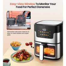 Suodoka 10 In 1 Air Fryer 6 Qt Capacity, Compact Countertop With Nonstick Basket, 400F Air Crisp - màu đen - Xem 5