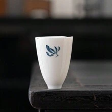 白瓷手绘兰花小陶瓷茶杯，普洱茶个人杯，绿茶功夫茶具，重返校园 - 彩色 - 查看 15