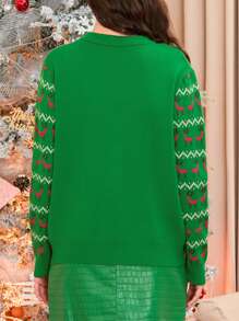 Ugly Christmas Sweaters For Women Funny Christmas Sweaters Knitted Women's Xmas Sweater Winter Holiday Pullover - Green - View 2
