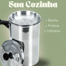 Filtro Reservatório de Óleo de Cozinha Com Coador 1,3 Litro