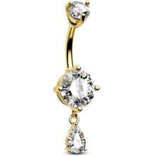 Belly Button Ring Dangle Belly Rings Steel Belly Button Piercing Jewelry Teardrop Navel Ring For Women - Multicolor - View 9