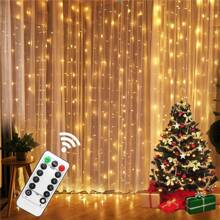 1 set de 2 rideaux de fond en voile transparent avec guirlande lumineuse de fée - Tentures en polyester blanc 100% de 1,6 m x 3 m, convenant pour les mariages, anniversaires, occasions diverses. Kit d'éclairage alimenté par USB, polyvalent pour différentes occasions