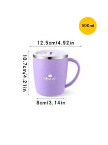1 Peça Caneca de Aço Inoxidável de 400ml, Minimalista, Branco Café/Leite/Cinza Redondo Copo de Leite/Café para Estudantes e Trabalhadores de Escritório, Copo de Água Unissex para Uso Doméstico com Tampa, à Prova de Calor, Anti-Queda Voltar às Aulas - Multicolorido - Visão 20