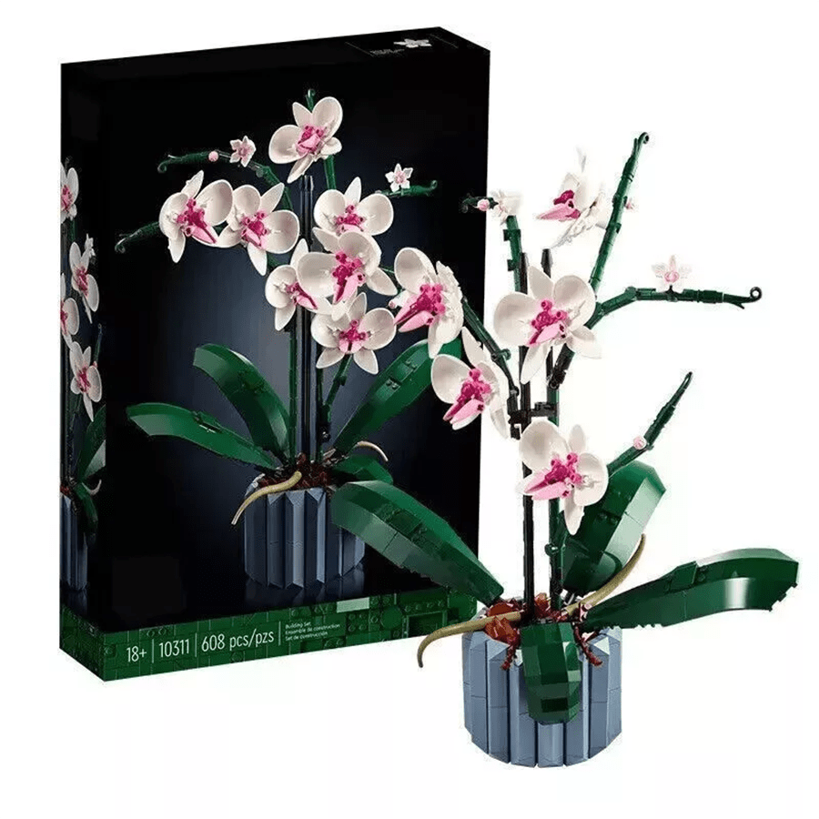 Bouquet Orchidee Schreibtisch Pflanze Spielzeug Geschenk Bauklötze bonsia Weihna