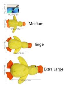 Este juguete de perro en forma de patito amarillo es un juguete que puede calmar las emociones del perro. Hace sonidos de cacareo y crujido, permitiendo que el perro juegue felizmente. Adecuado para razas de perros pequeños, medianos y grandes. - Multicolor - Ver 3