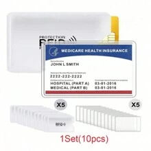 3/5/10/20/30/50/100张PVC卡套、社保卡套、透明防水信用卡和医保卡套，易于插入设计 - 保持卡片清洁！婚礼季、母亲节、毕业典礼、开斋节礼物