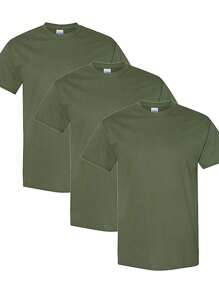 3x2 Pack Of 3 Cotton T-Shirt For Men Excellent - Army Green - View 2